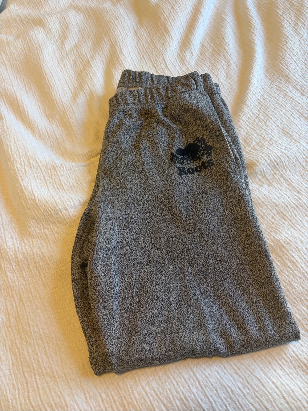 Roots Gray Heather Men's sweatpants with Black Logo